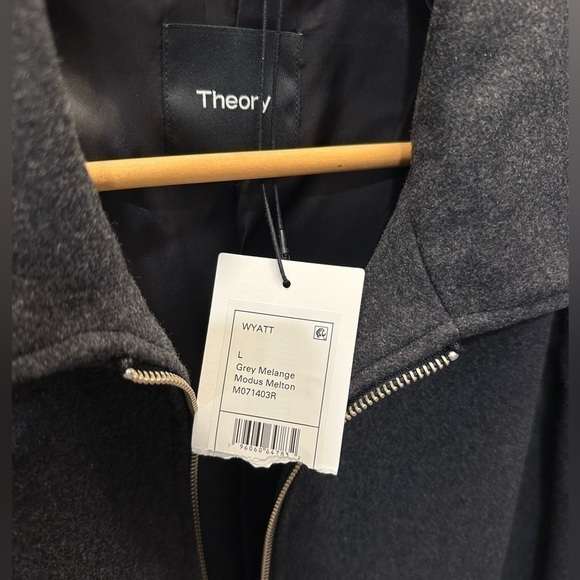 NWT THEORY Zip Jacket in Wool Melton men’s Large - Picture 11 of 11